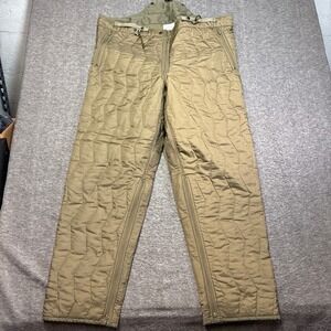 German Military Pants Insulated Mens V (56/58) Olive Green Quilted Ripstop Liner